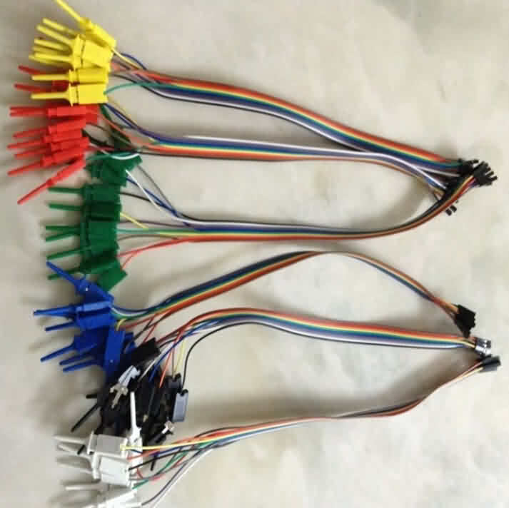 Logic Analyzer Clip Test Leads Kit - 6 Colors / L: 28cm