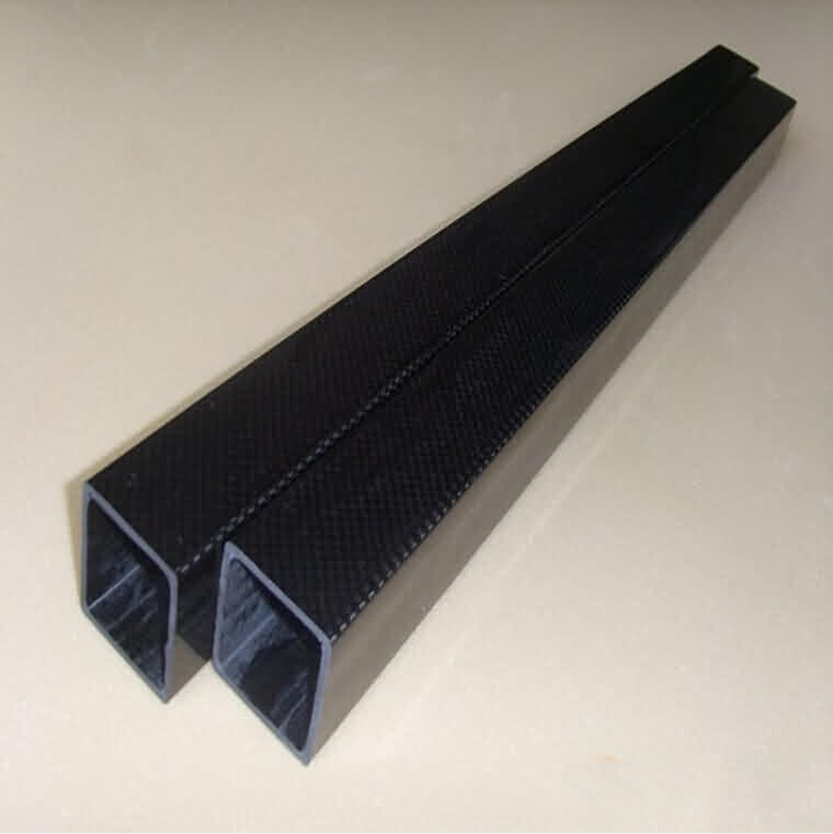 3K Carbon Fibre Square Tube with Square Holes-Plain Weaving