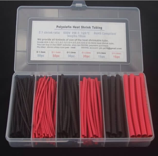 Heat Shrink Tubing Kit - 2 Colors in Box